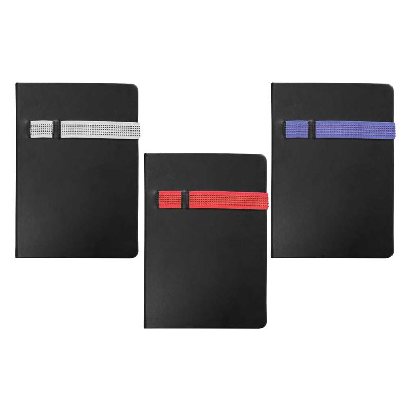 A5 Size PU Leather Notebook With Elastic Band and Pen Holder_D